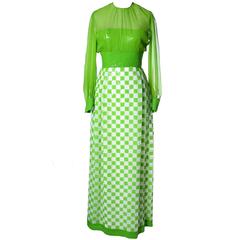 Adele Simpson Silk Dead Stock Vintage Dress 1960's Sequins New With Tags 12