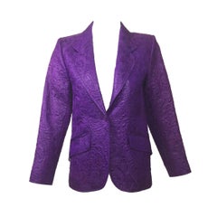 Vintage Saint Laurent Royal Purple  Matelassé Jacket