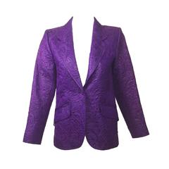 Vintage Saint Laurent Royal Purple Matelassé Jacket 9