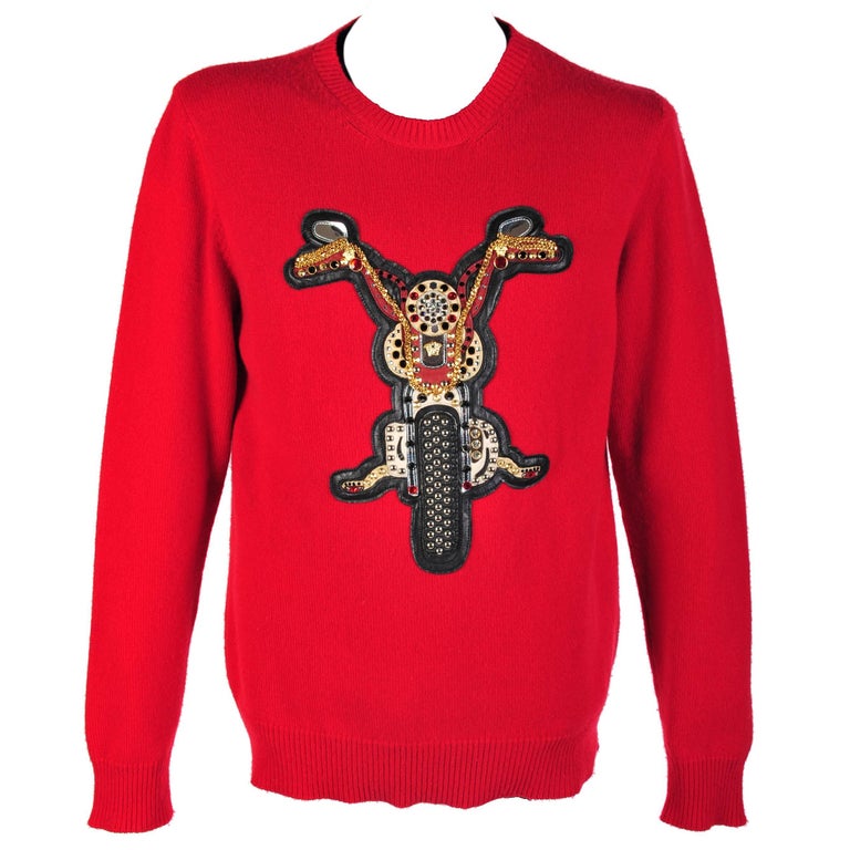 versace sweater red
