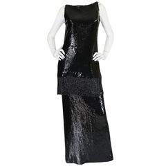 1960s Sequin & Fringe Couture Bill Blass Tunic & Skirt