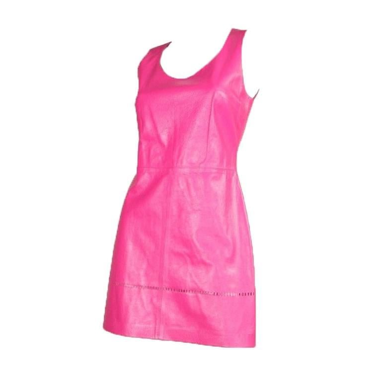 1990's Versus Pink Leather Dress For Sale