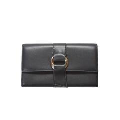 Cartier Black Leather Wallet with Gold Signature Hardware