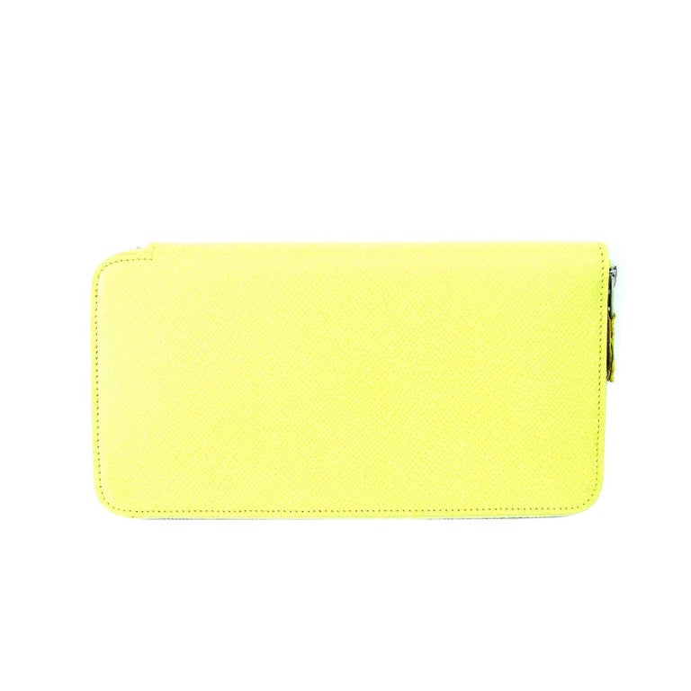 Authentic Hermes Silk In Long Wallet Soufre Epsom Leather Gris Silk at 1stDibs hermes silk