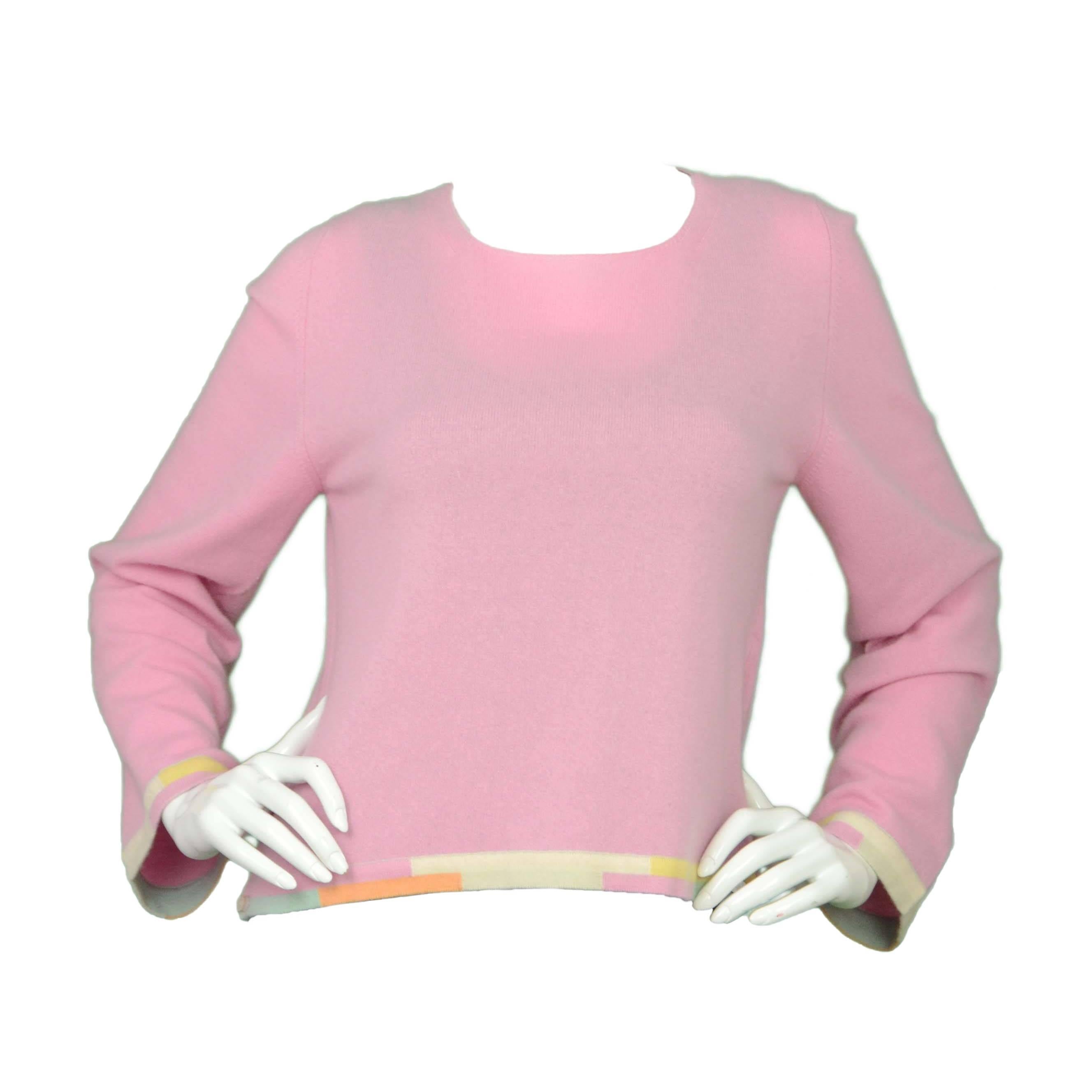 Chanel Vintage ’99 Pink Cashmere Sweater sz 40
