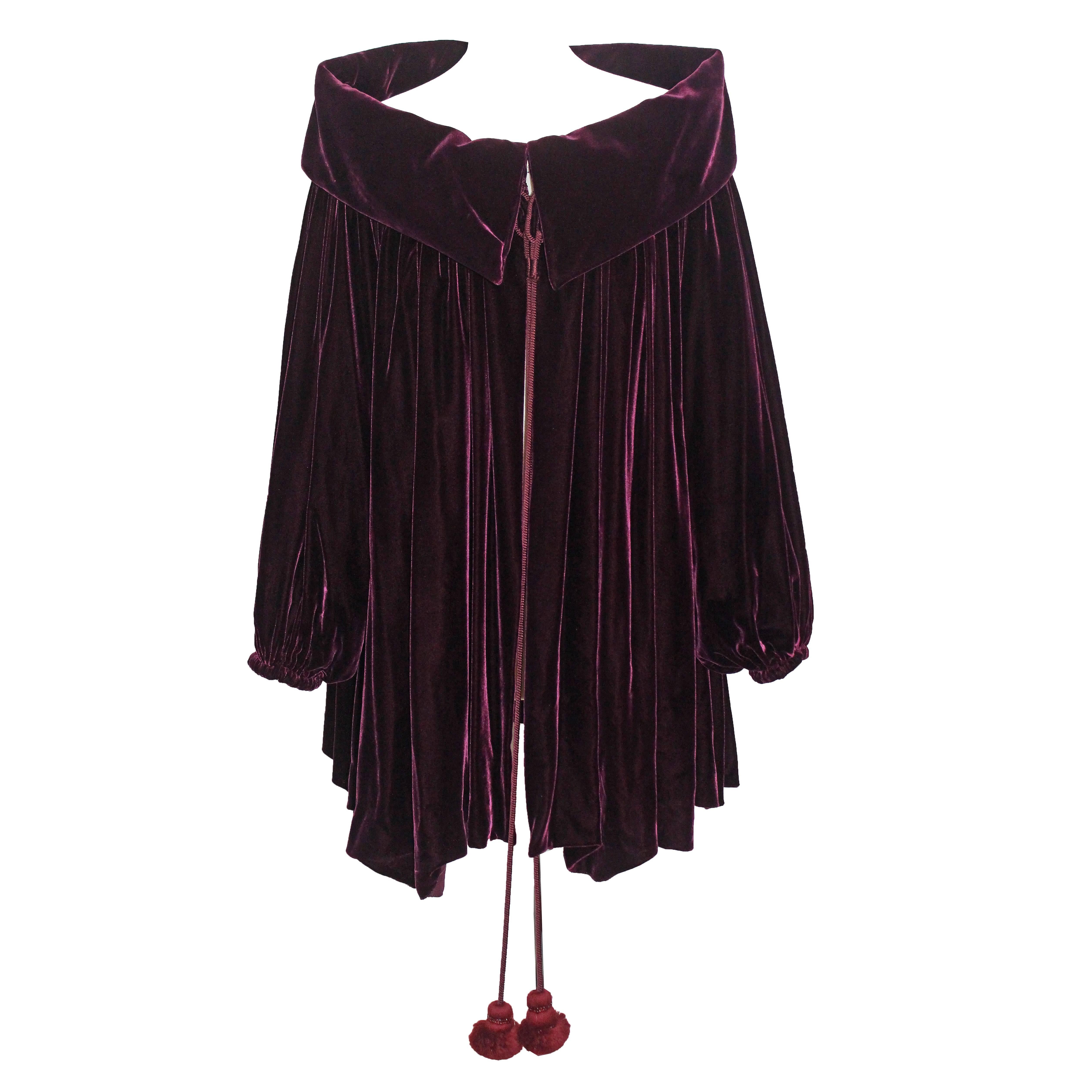 1990s Gianfranco Ferré for Christian Dior Silk Velvet Opera Coat 