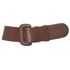 1980s Vintage Donna Karan Belt Reptile Embossed Leather Medium Italy 1