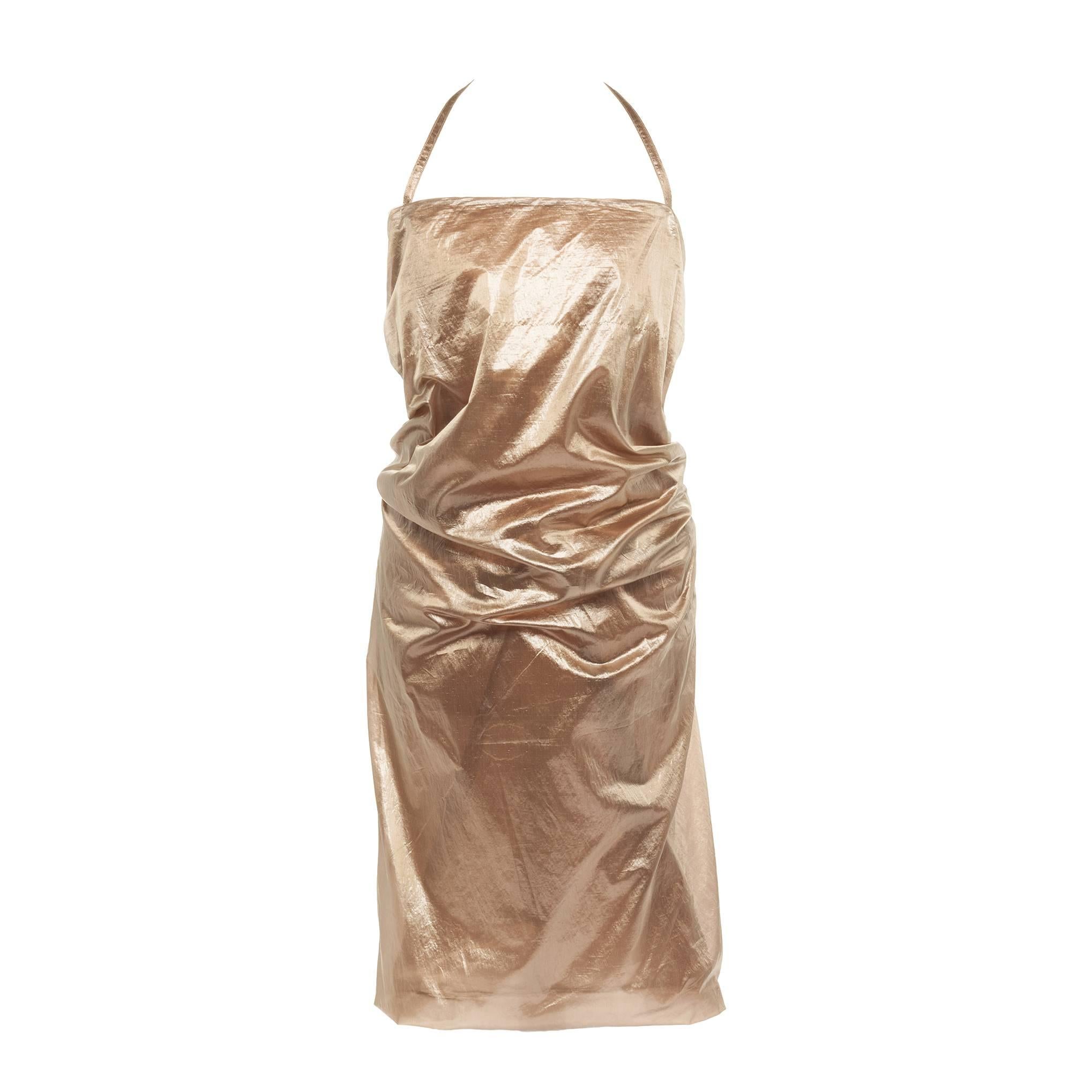 Rick Owens Islands SS13 Parchment Gold Dress, Sz. S For Sale