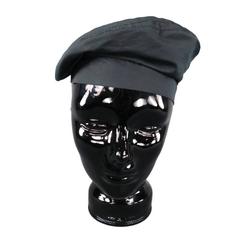 YVES SAINT LAURENT Black Cotton / Silk Velcro Beret Hat