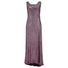 1930s Vintage Purple Lame Full Length Dress