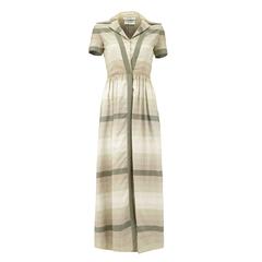 1960s Oscar de la Renta Grey Silk Shirt-Waister Dress 1