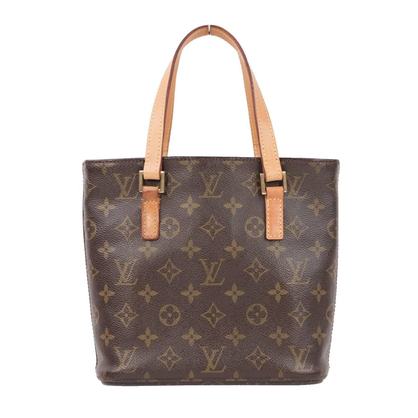 LOUIS VUITTON Brown MONOGRAM Canvas VAVIN PM Tote HANDBAG Small Bucket PURSE at 1stdibs