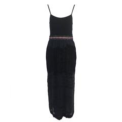 La Perla at home tank dress of cut velvet & jersey 1990s 5