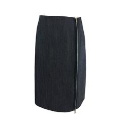 Celine zip through denim skirt
