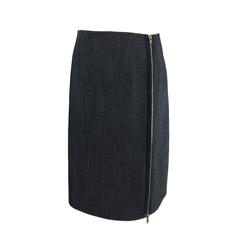 Celine zip through denim skirt 