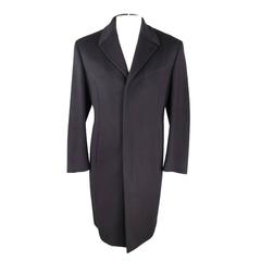 THIERRY MUGLER 38 Black Wool Blend Back Belt Coat