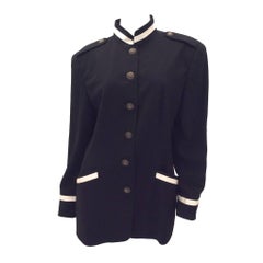 Retro DKNY Donna Karen New York Black Military Style Jacket