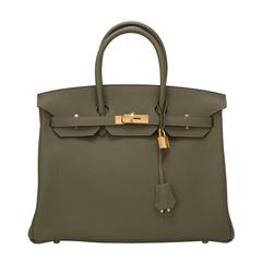 Hermes Vert Olive Togo Birkin 35cm Gold Hardware