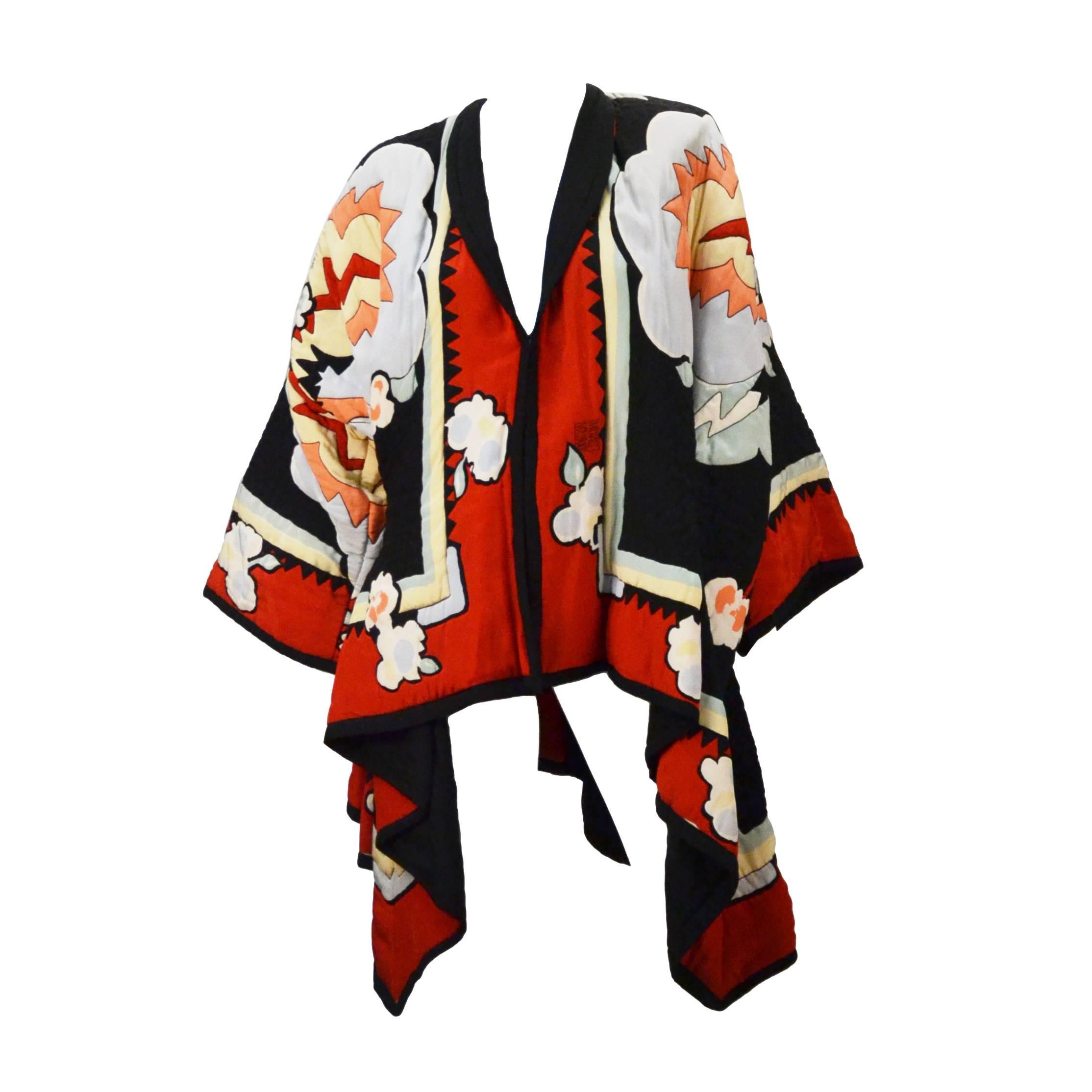 Michaele Vollbracht Quilted Silk Kimono/Jacket, 1980s   For Sale