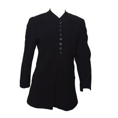 Dries Van Noten Black Wool Nehru Jacket