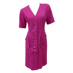 Yves Saint Laurent YSL Variation - Robe tunique fuchsia vintage