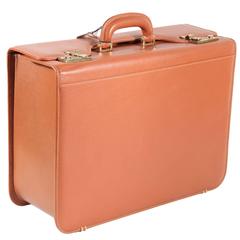 FENDI Italian VINTAGE Tan Leather Carry On TRAVEL BAG Suitcase BRIEFCASE