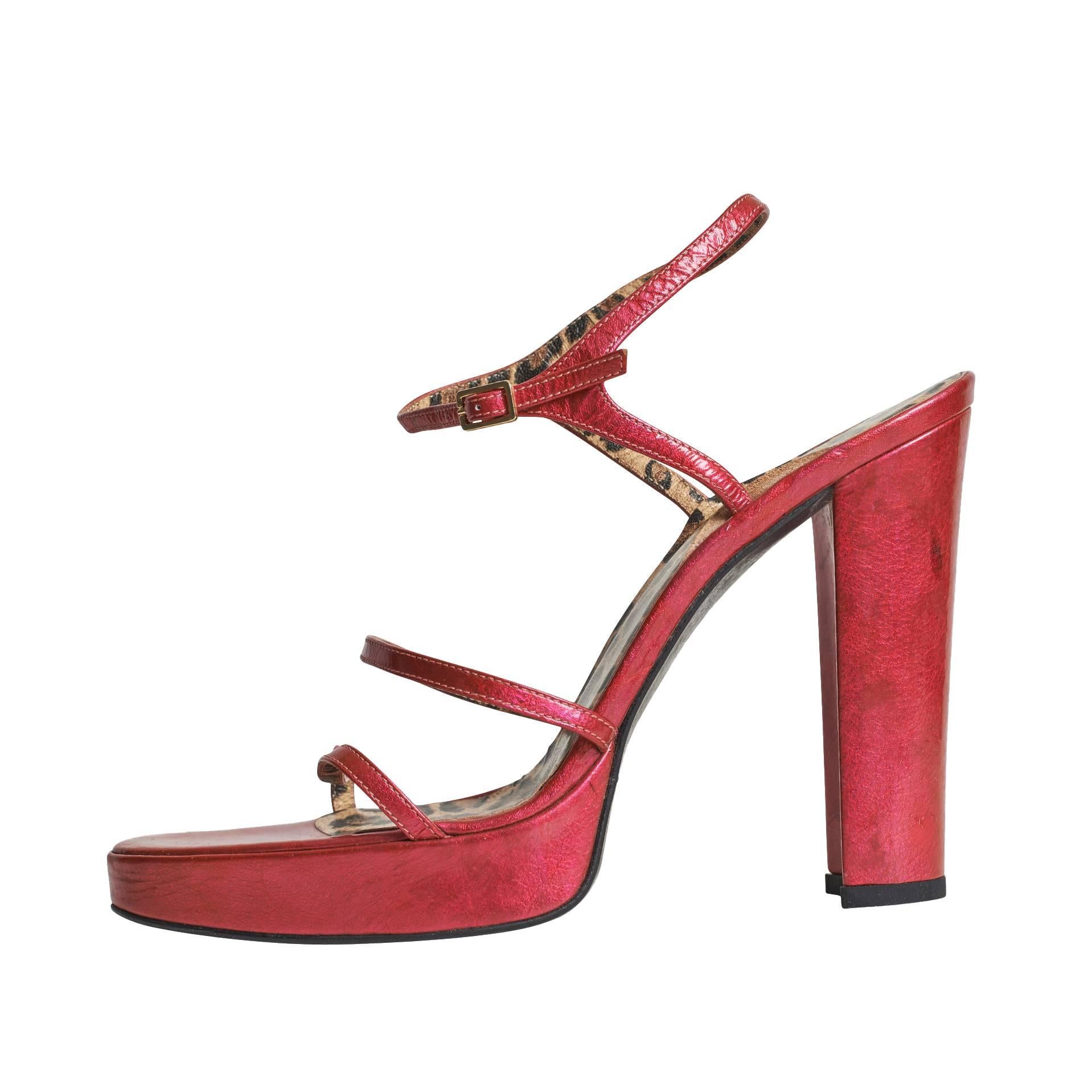 Dolce and Gabbana Fushia High Heel Sandals For Sale