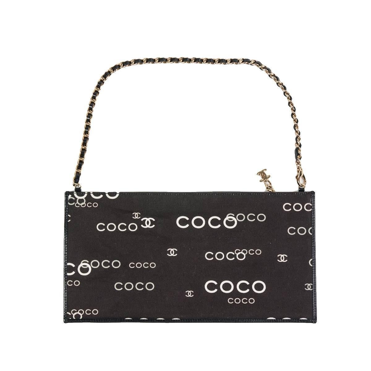 Coco Chanel Dark Brown Textile Timeless Envelope Bag