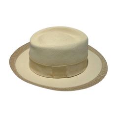 Vintage Hermes 100% Panama Straw Weave Hat