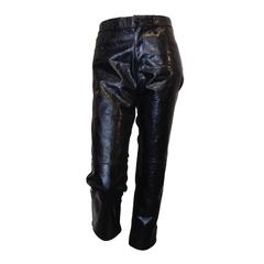 Junya Watanabe Black Leather and Fabric Pants Size L