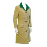 1960's Tiktiner Tan and Green Double Sided Wool Coat