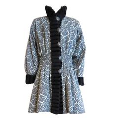 Used 1980's YVES SAINT LAURENT FURS Printed coat