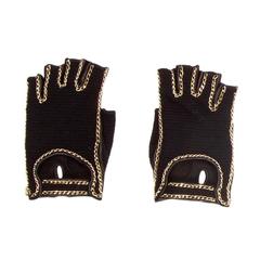 Show-Stopping Chanel Fingerless Gloves With Chain Trim, 2011