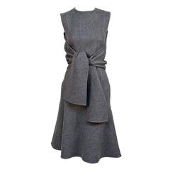 unworn CELINE grey cashmere runway dress with knotted 'sleeves' - fall 2013