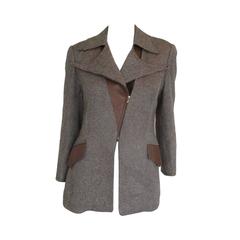Rare Hermes camel hair tweed blazer 12