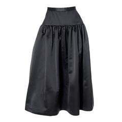 Anthony Muto For Moroci Black Satin Vintage Skirt Evening Size 10