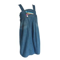 Tsumori Chisato Denim Jumper Dress w/Embroidered Detail 6