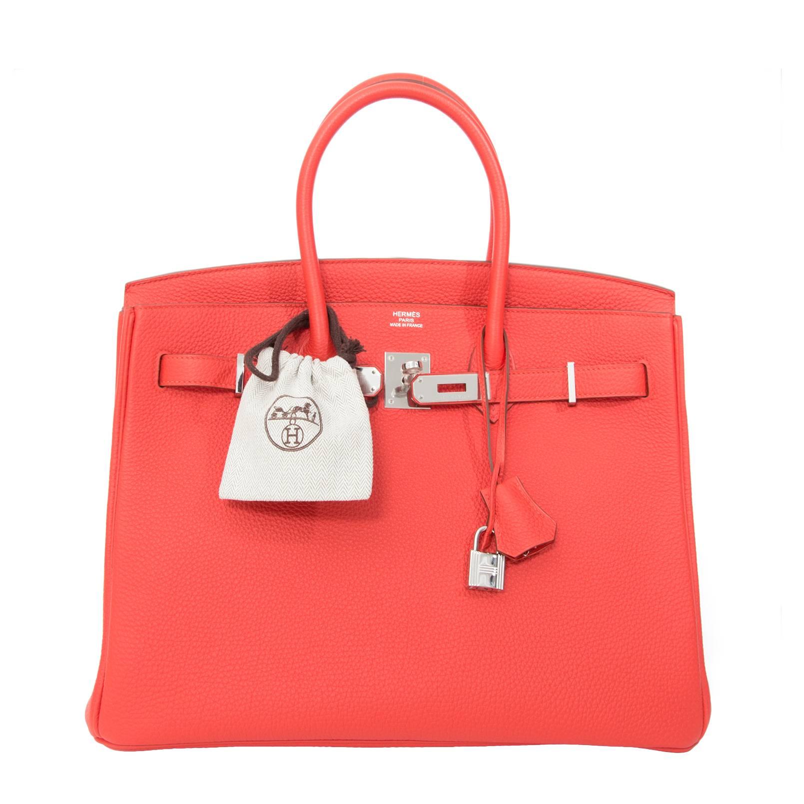 BRAND NEW Hermès Birkin Bag Togo Capucine PHW 35cm 