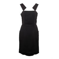 CHANEL BOUTIQUE Vintage Black Silk LITTLE BLACK DRESS Sleeveless SZ 38 8