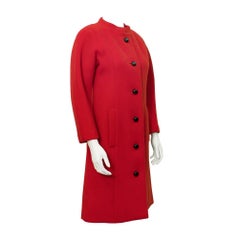 1950's Jacques Heim Red Couture Wool Coat
