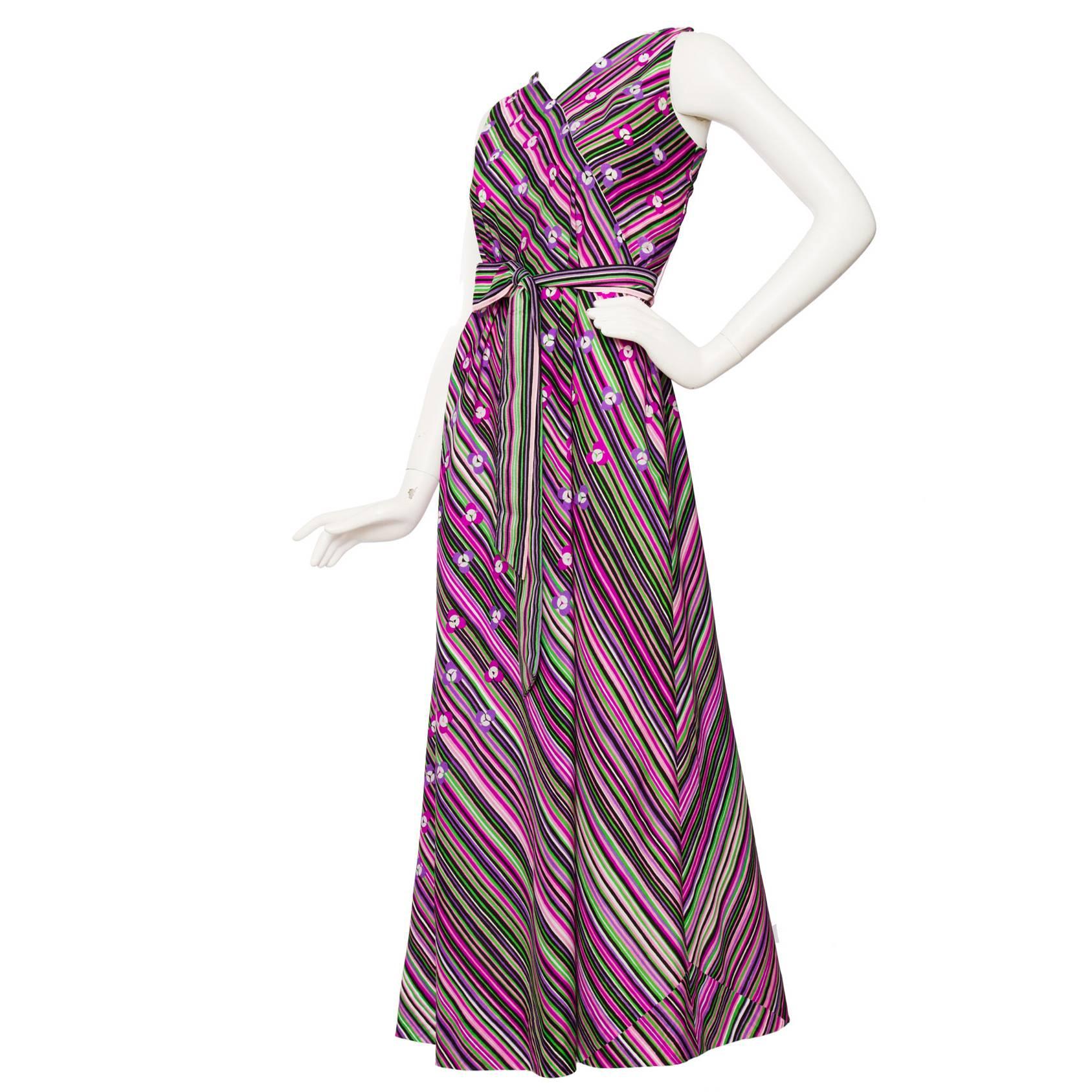 1970s Pierre Balmain Silk Dress For Sale