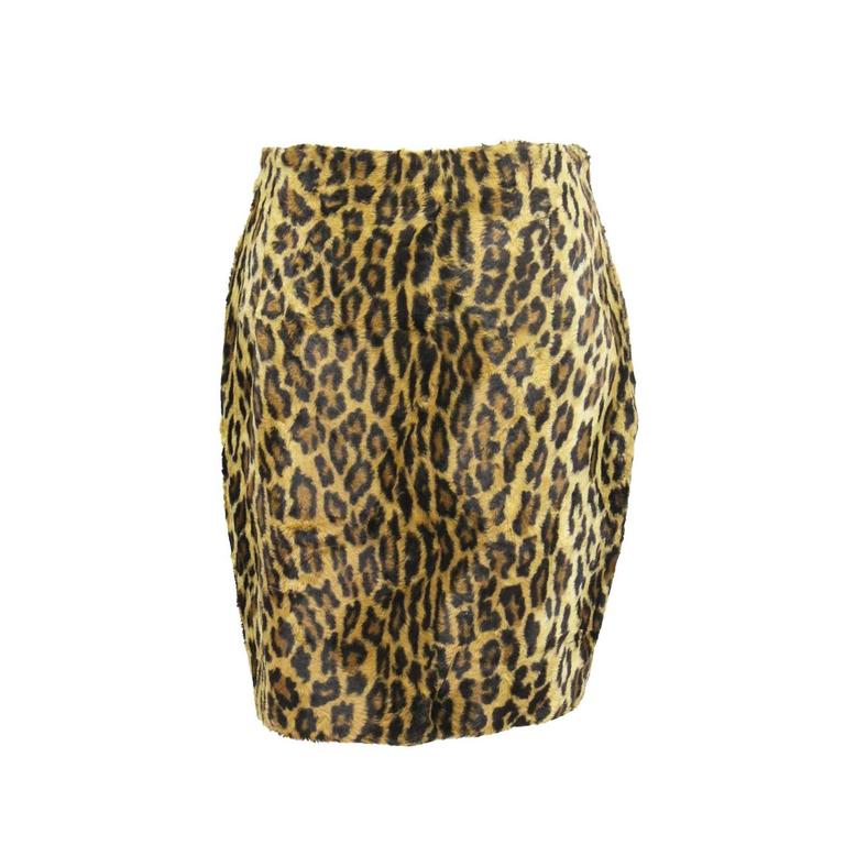 Important Gianni Versace Leopard Print Velvet Pencil Skirt, Fall 1994 ...