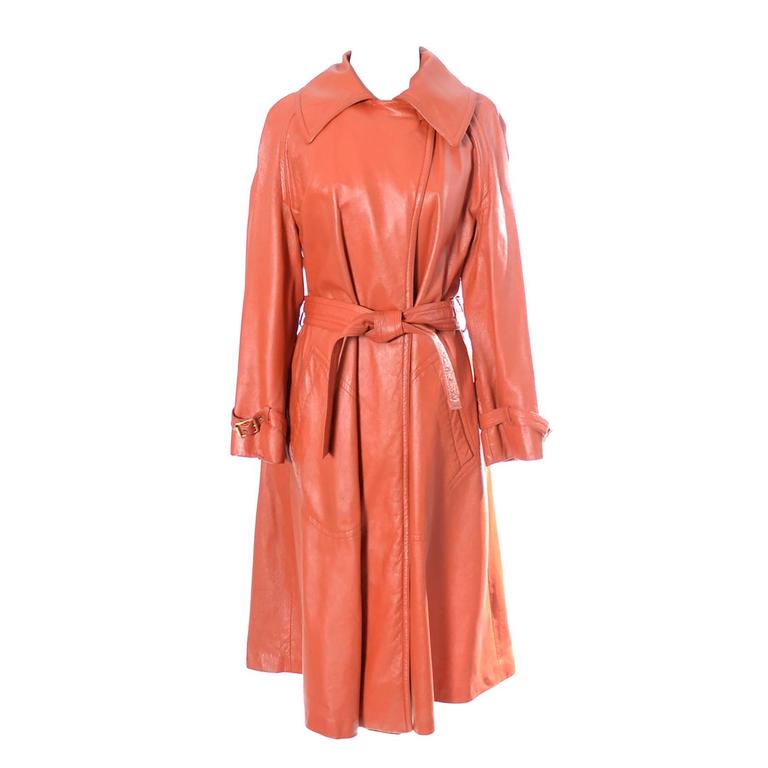 Late 1960s Bonnie Cashin Vintage Leather Coat Sills Orange Original ...