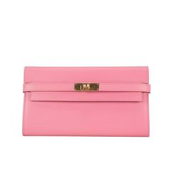 Hermes Wallet KELLY CLASIQUE Pink Gold Hardware 2015