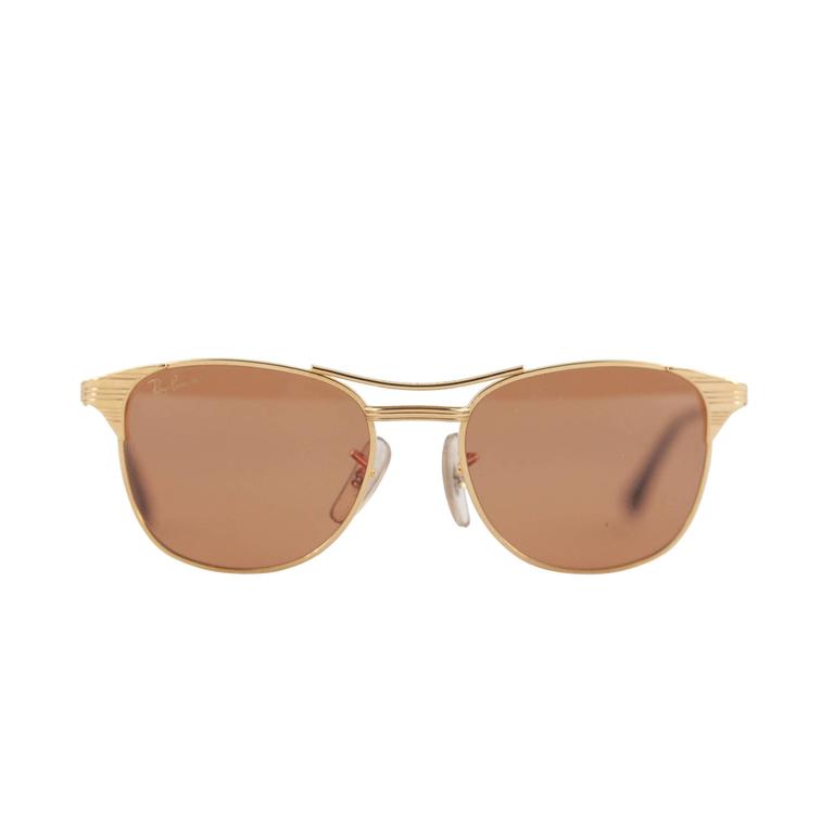 RAY BAN B&L Vintage Sunglasses gold EYEWEAR CHROMAX lens 24K GP w/CASE at 1stDibs ray