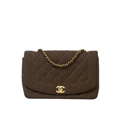 Chanel Vintage Single Flap 25cm Chocolate Quilted Canvas