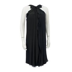 1970's Sarmi Black Demi Couture Cocktail Dress with Bow 2