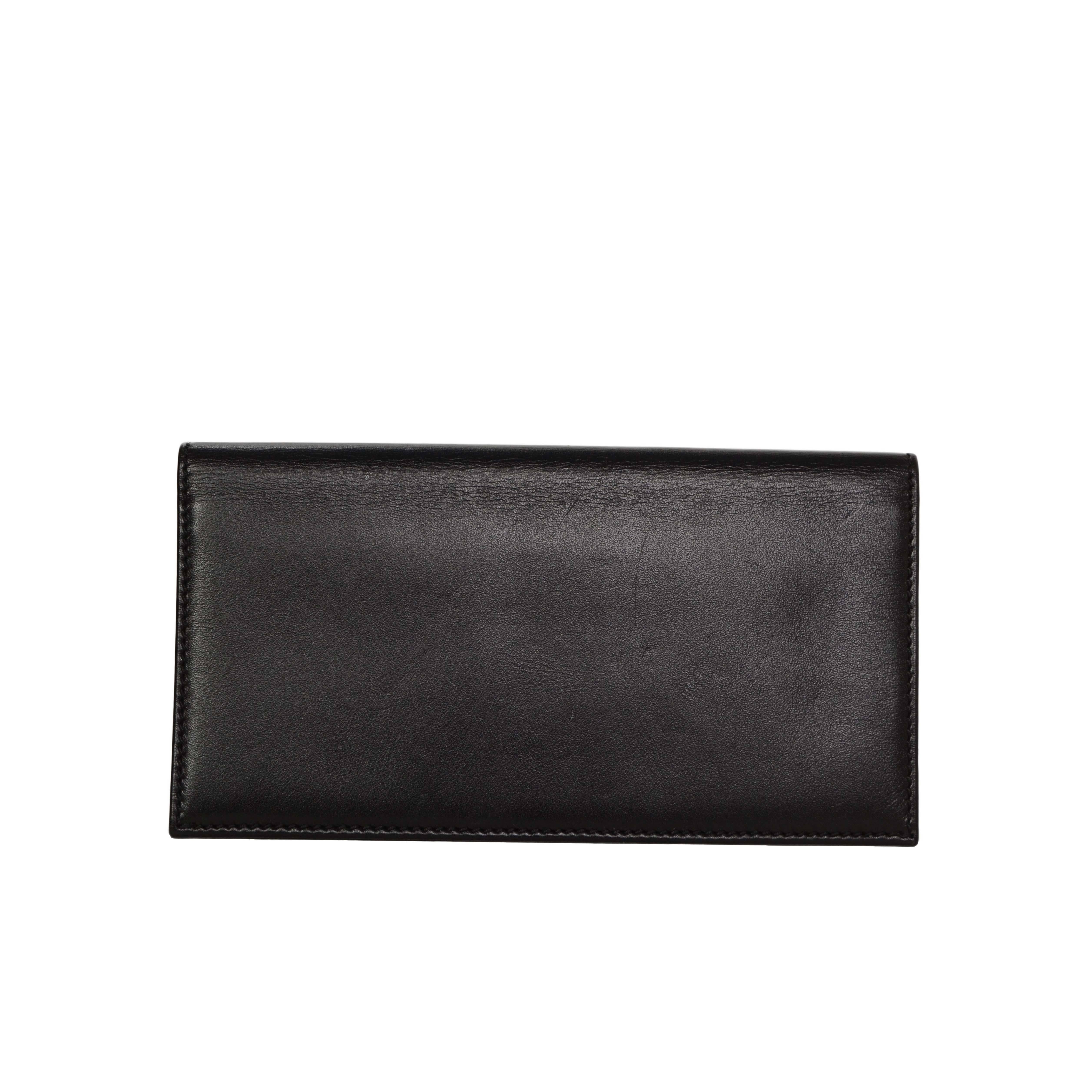 Tod's Black Leather Long Open Wallet