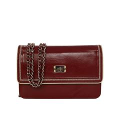 Chanel Red Leather 2.55 Wallet On Chain WOC Bag SHW