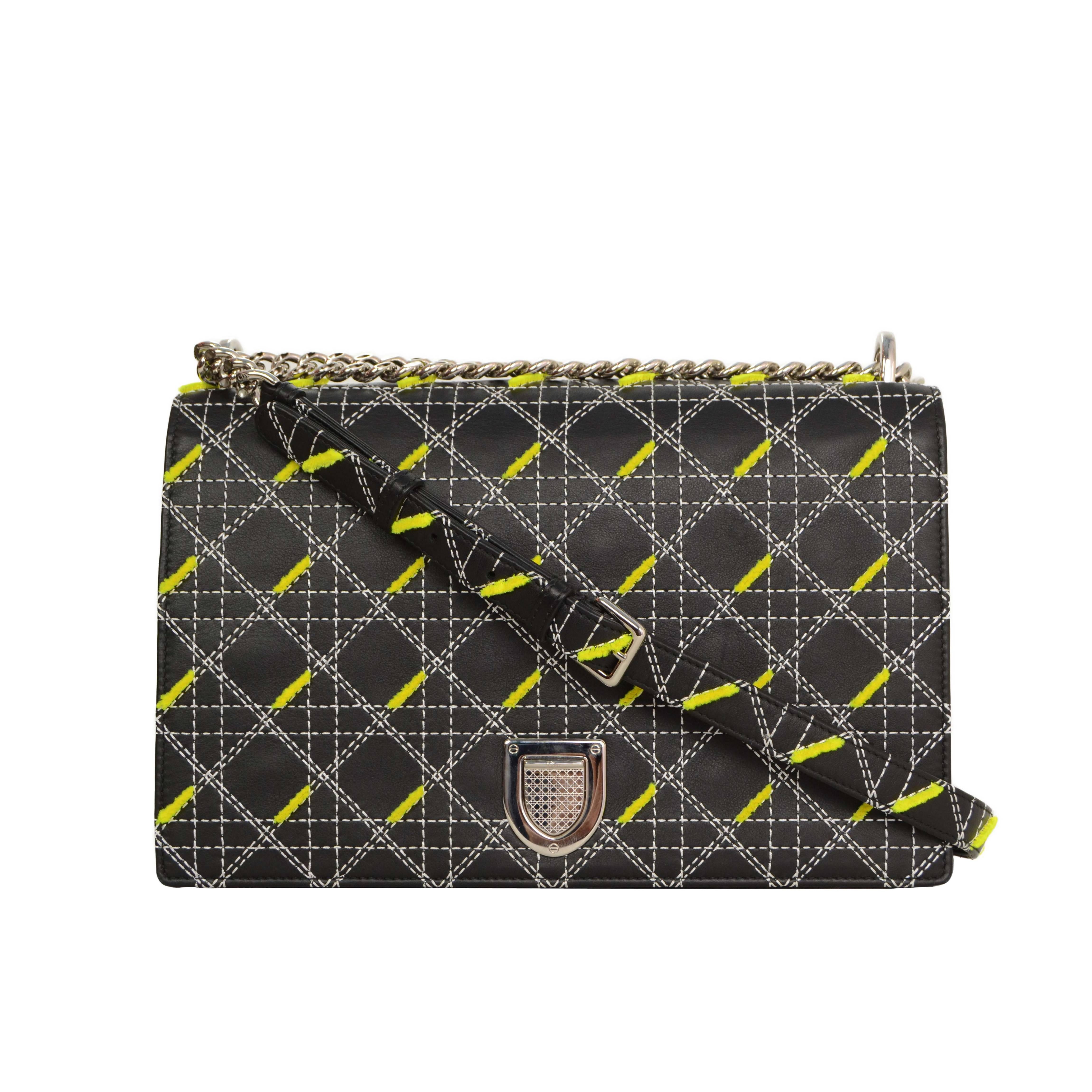 Christian Dior Black Quilted Diorama Large Flap Bag SHW rt. $6, 300